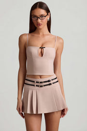 Oh Polly Velora mini jupe champignon plissée taille basse