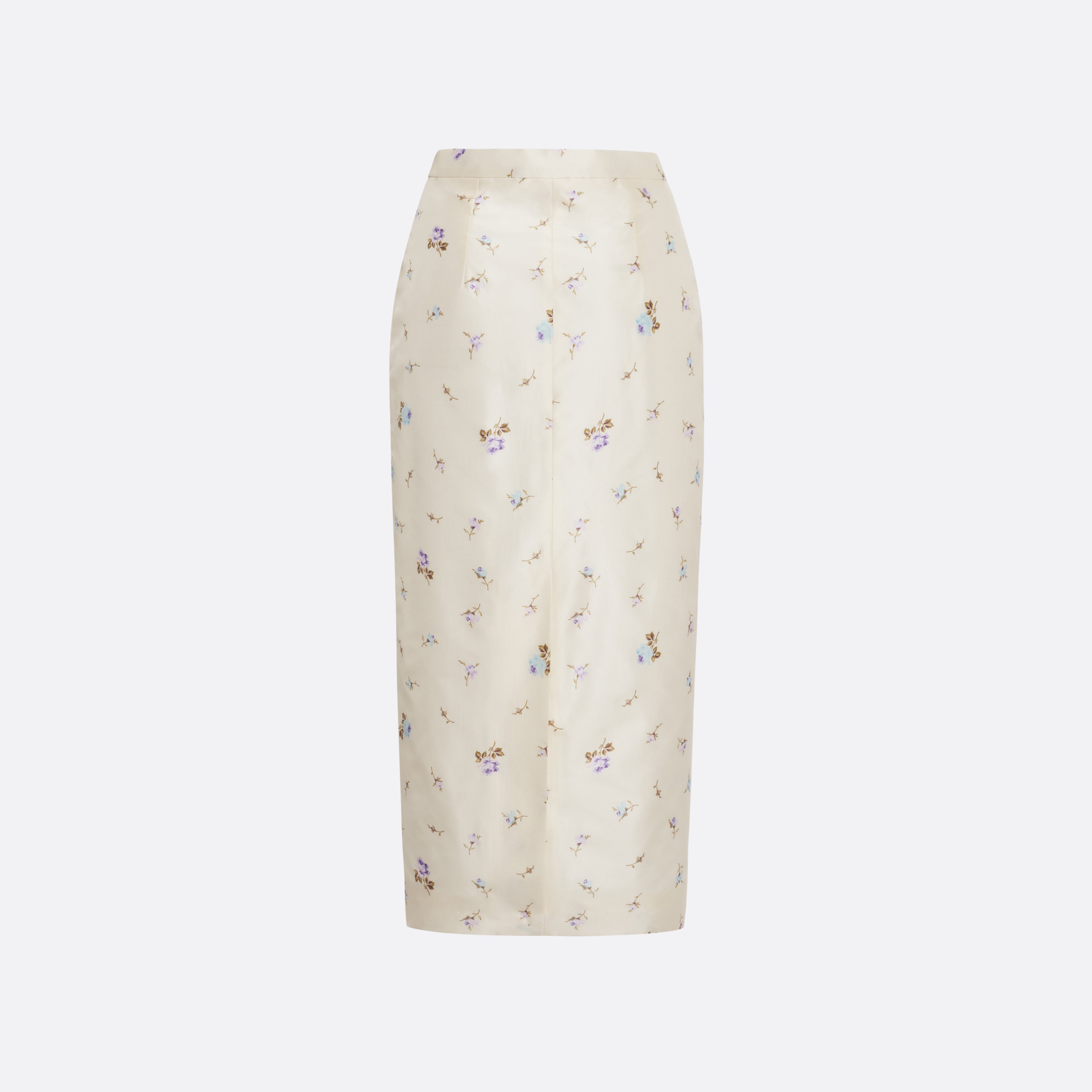Alessandra Rich Skirts jupe midi soie fleurs blanc taffetas