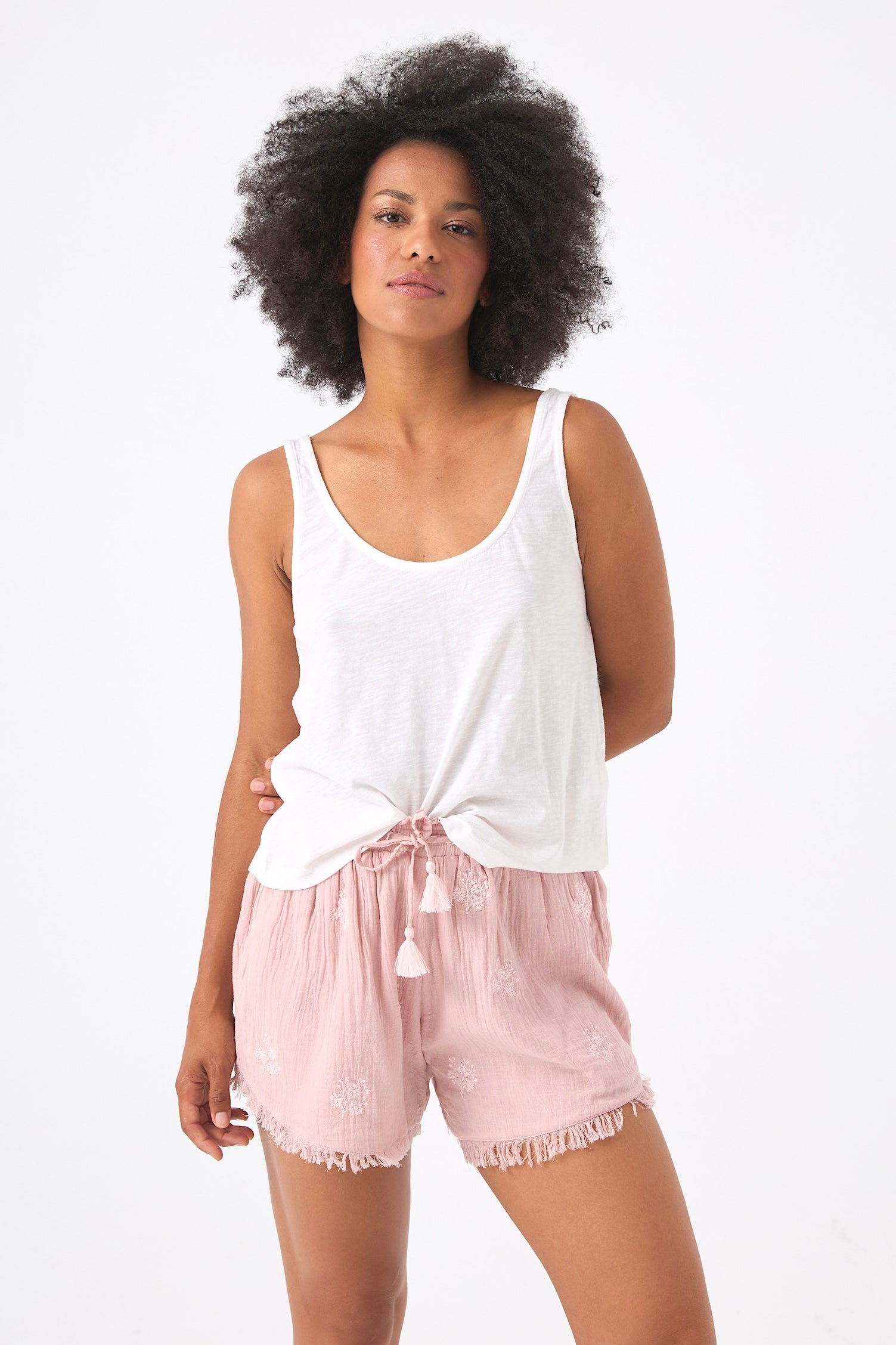 Chicosoleil Palmer short rose romance gaze de coton XS-XL