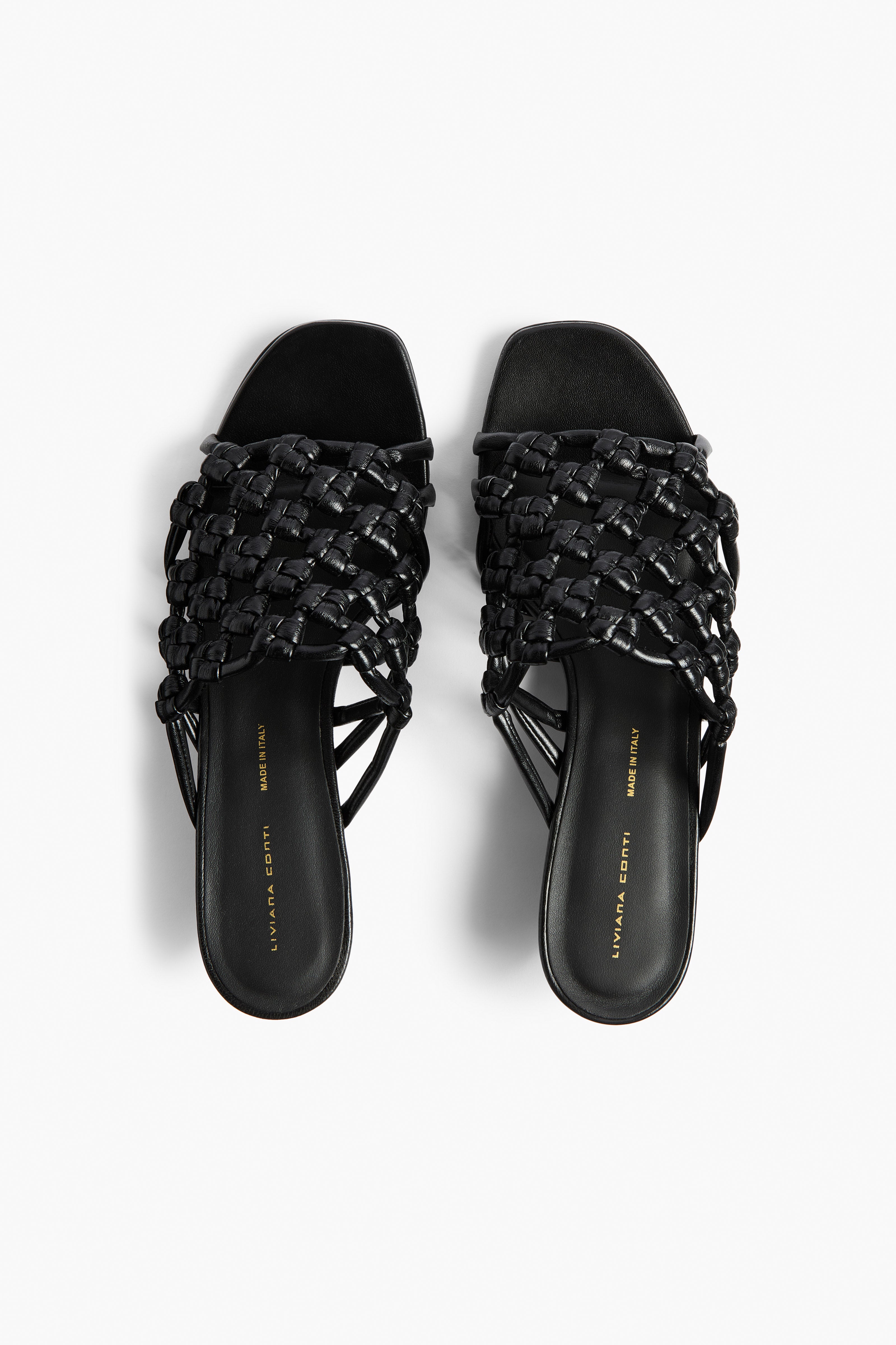 Liviana Conti Rebecca mules noires cuir talon 30 mm