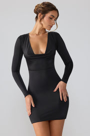 Oh Polly Oakley 7966 Mini Robe Noire col plongeant