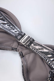 Oh Polly Swim Aluna haut de bikini argenté armaturé