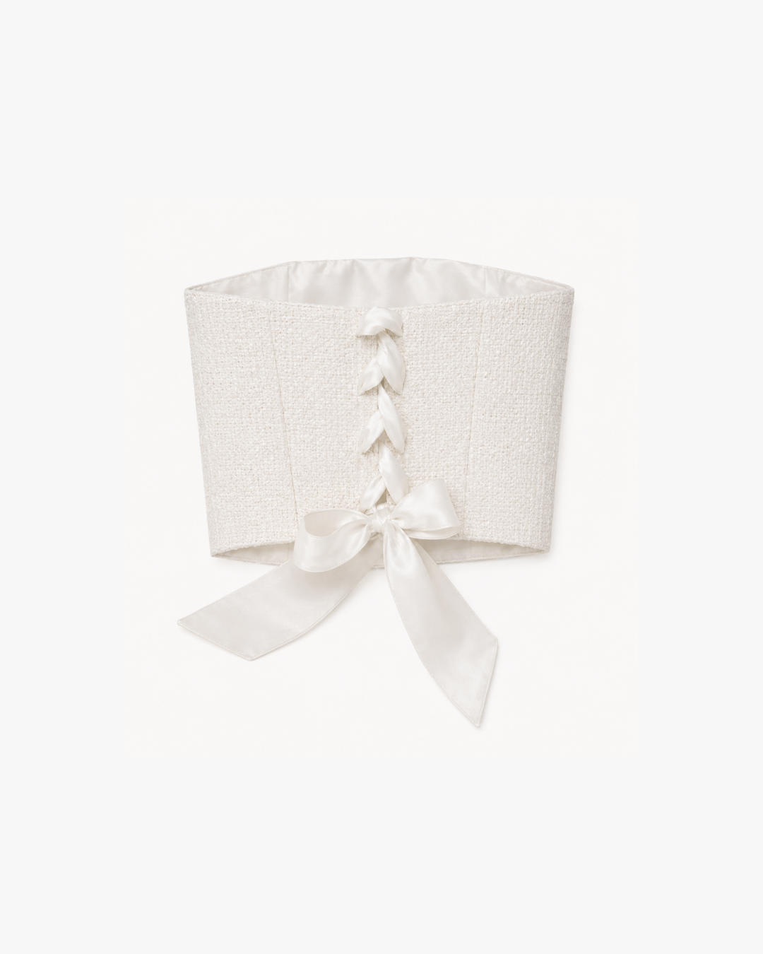 The Ethiquette Coco bustier tweed blanc Diamant