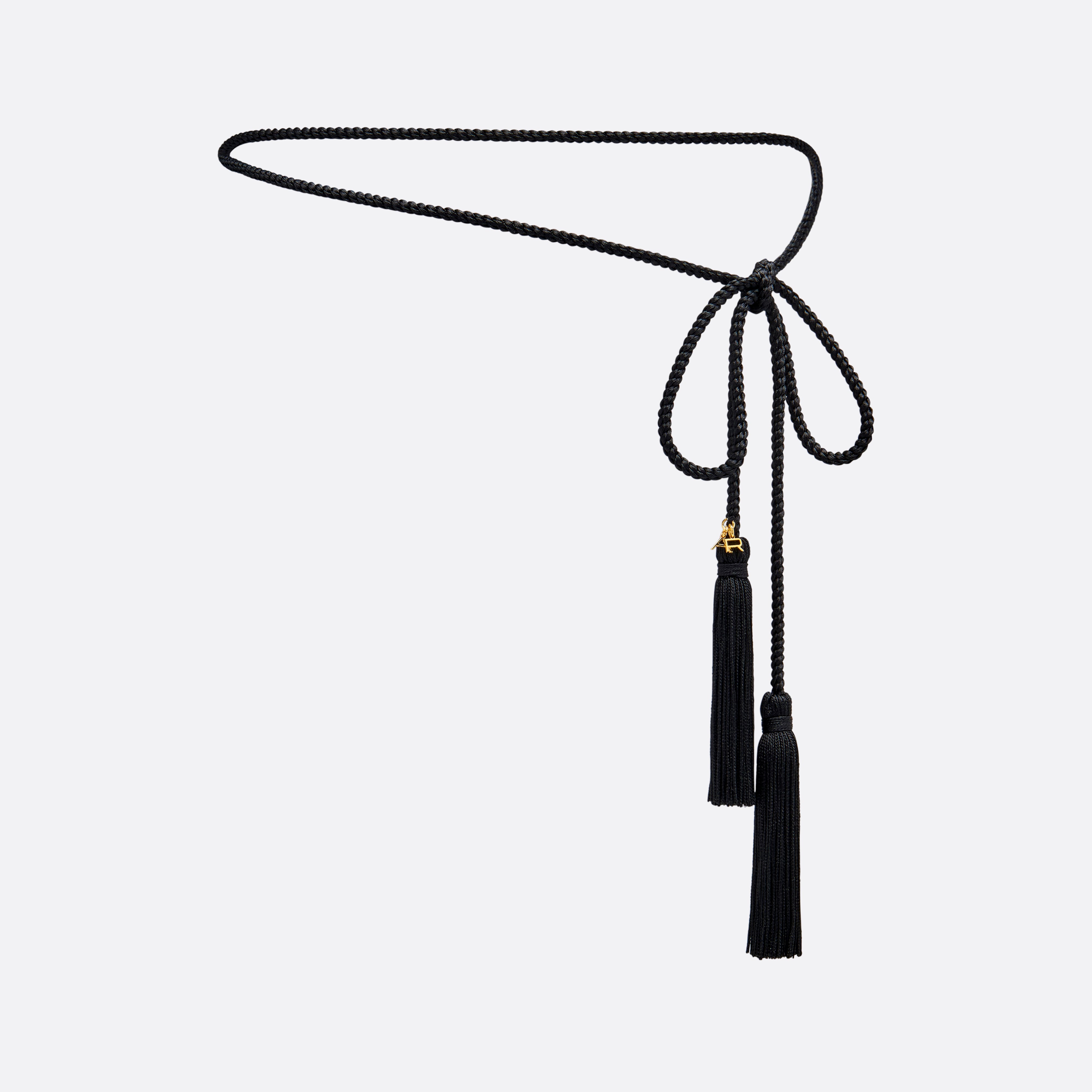 Alessandra Rich Torchon Belt ceinture noire à pompons