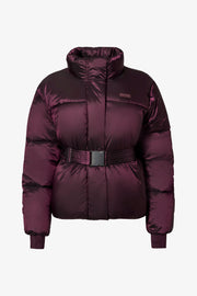 Oh Polly veste de ski oversize bordeaux à ceinture