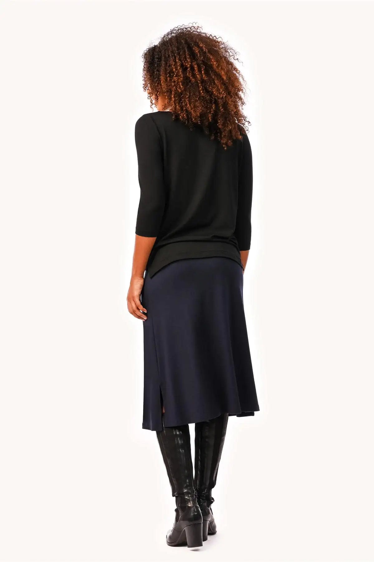 Thelma & Rose Ombeline jupe midi fendue noire taille 36