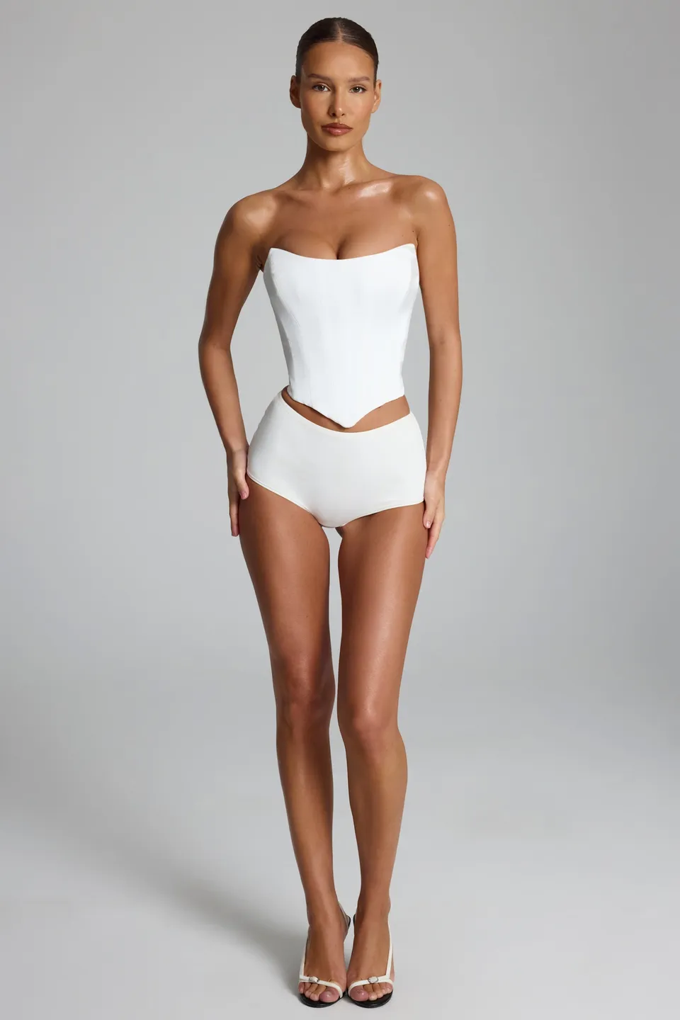 Oh Polly Sabrine hotpants blanc taille basse jersey