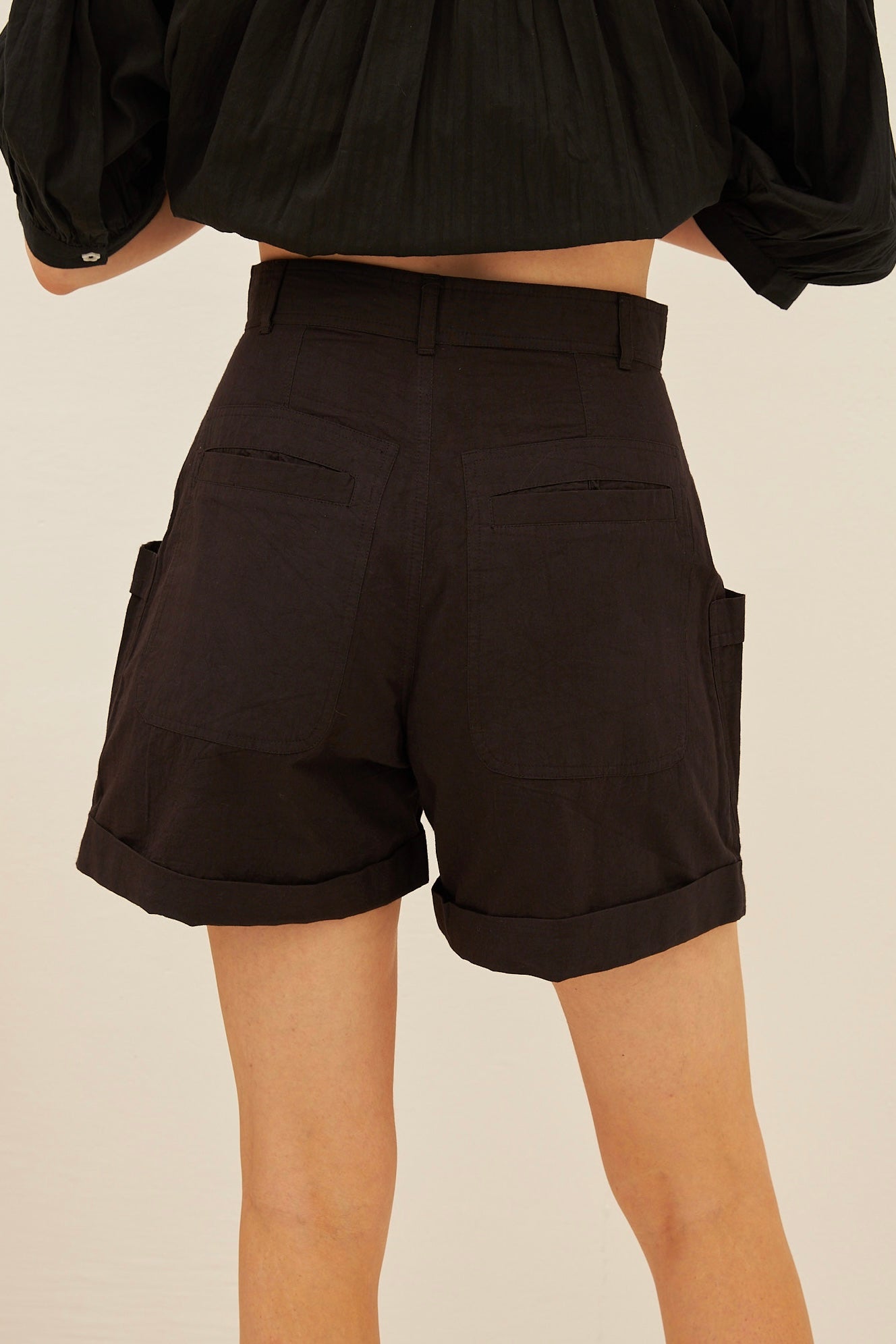 Chicosoleil Bebek short noir coton 4 poches