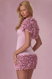 Oh Polly Soretta boléro court rose fleurs 3D
