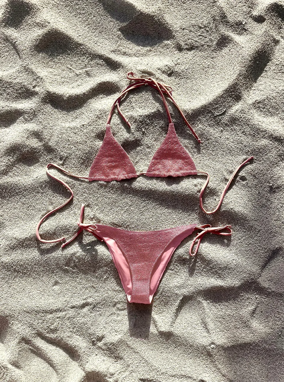 The Ethiquette Maillots Pink gold bikini top haut rose gold