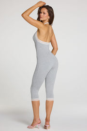 Oh Polly Jumpsuits combinaison capri grise dentelle modal