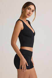 Oh Polly Leif 8687 short côtelé modal noir