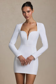 Oh Polly Adelia 12556 robe bodycon blanc cœur mini
