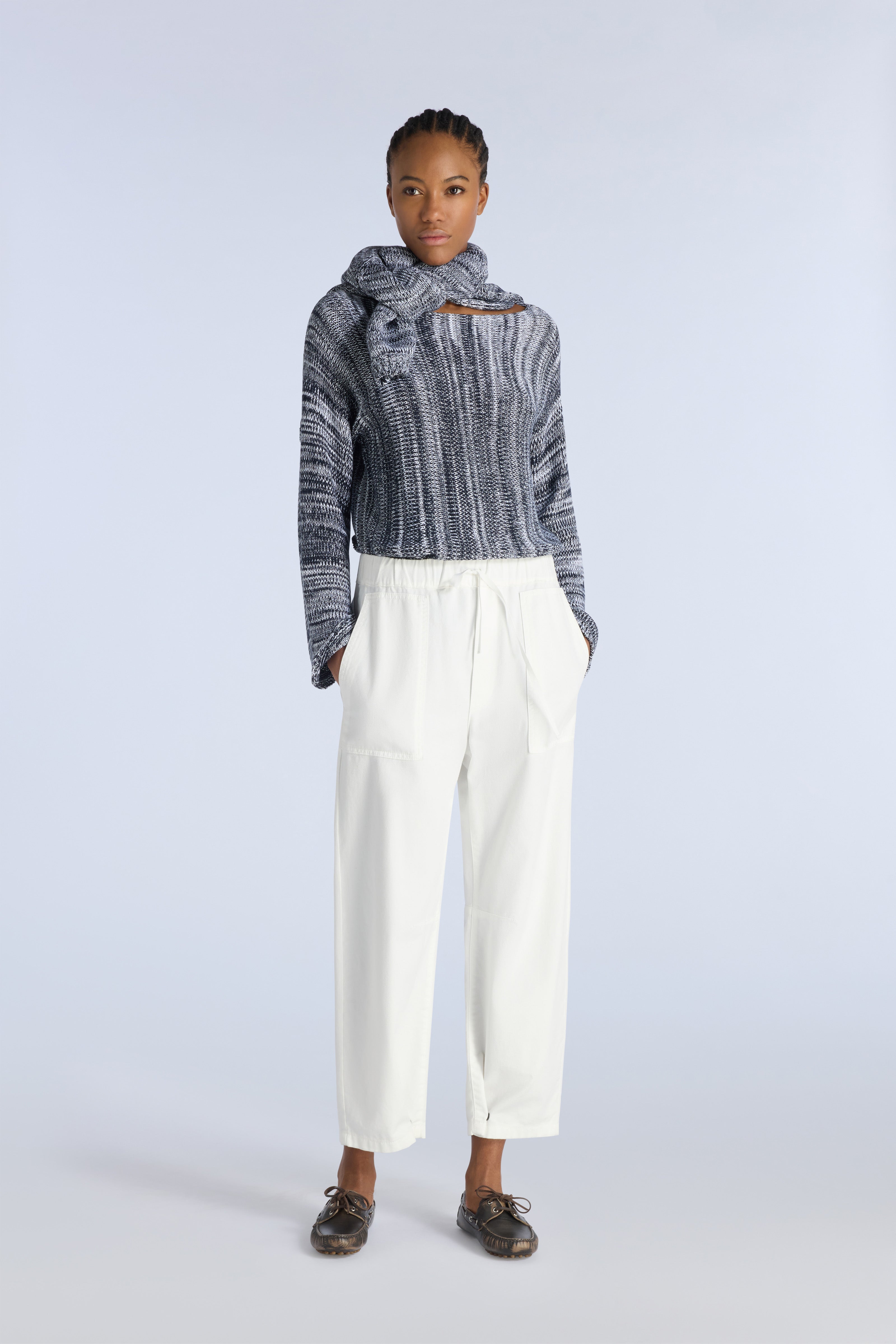 Liviana Conti Raissa pull coton col bateau marine