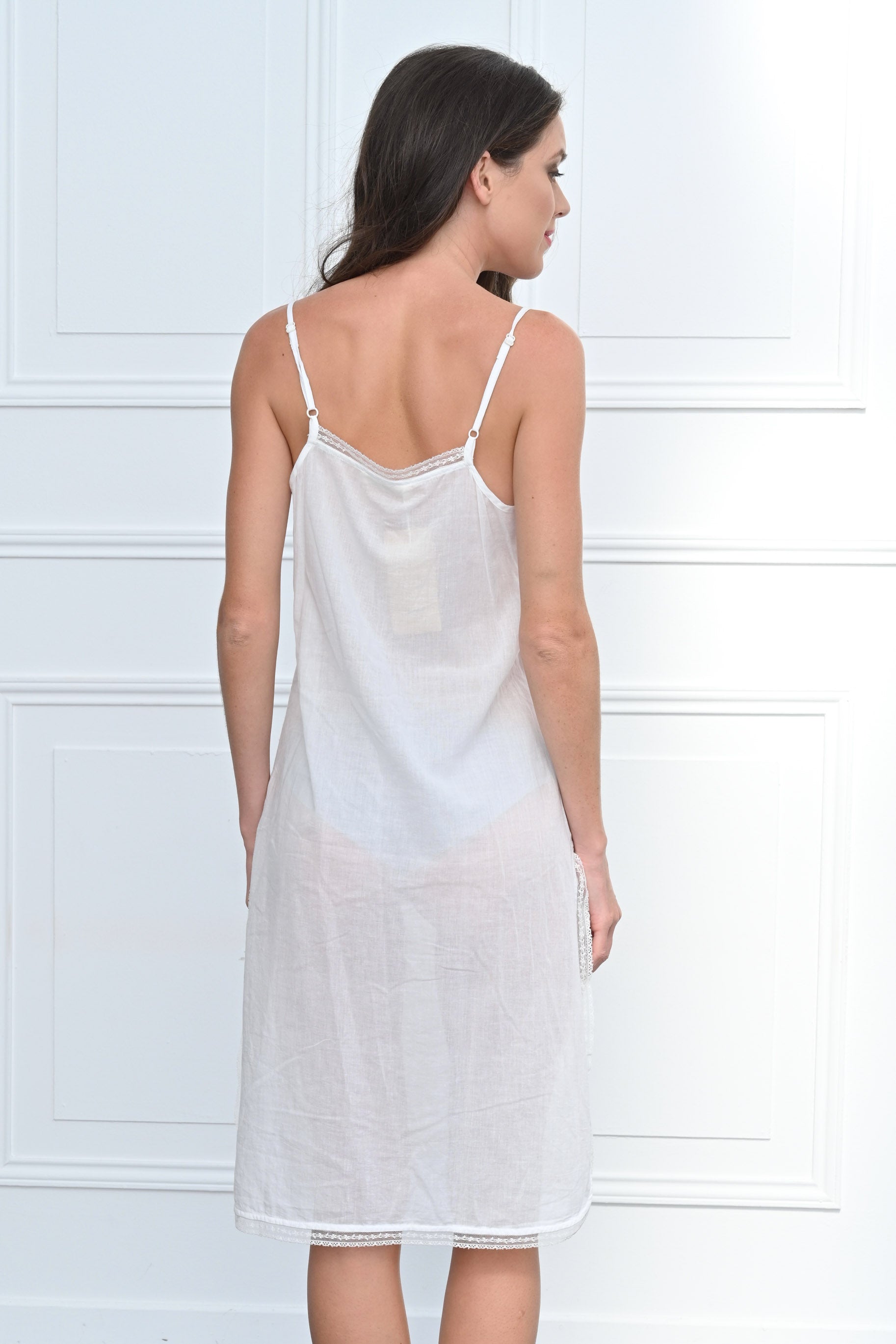 Chicosoleil Luxi sous-robe blanche dentelle coton