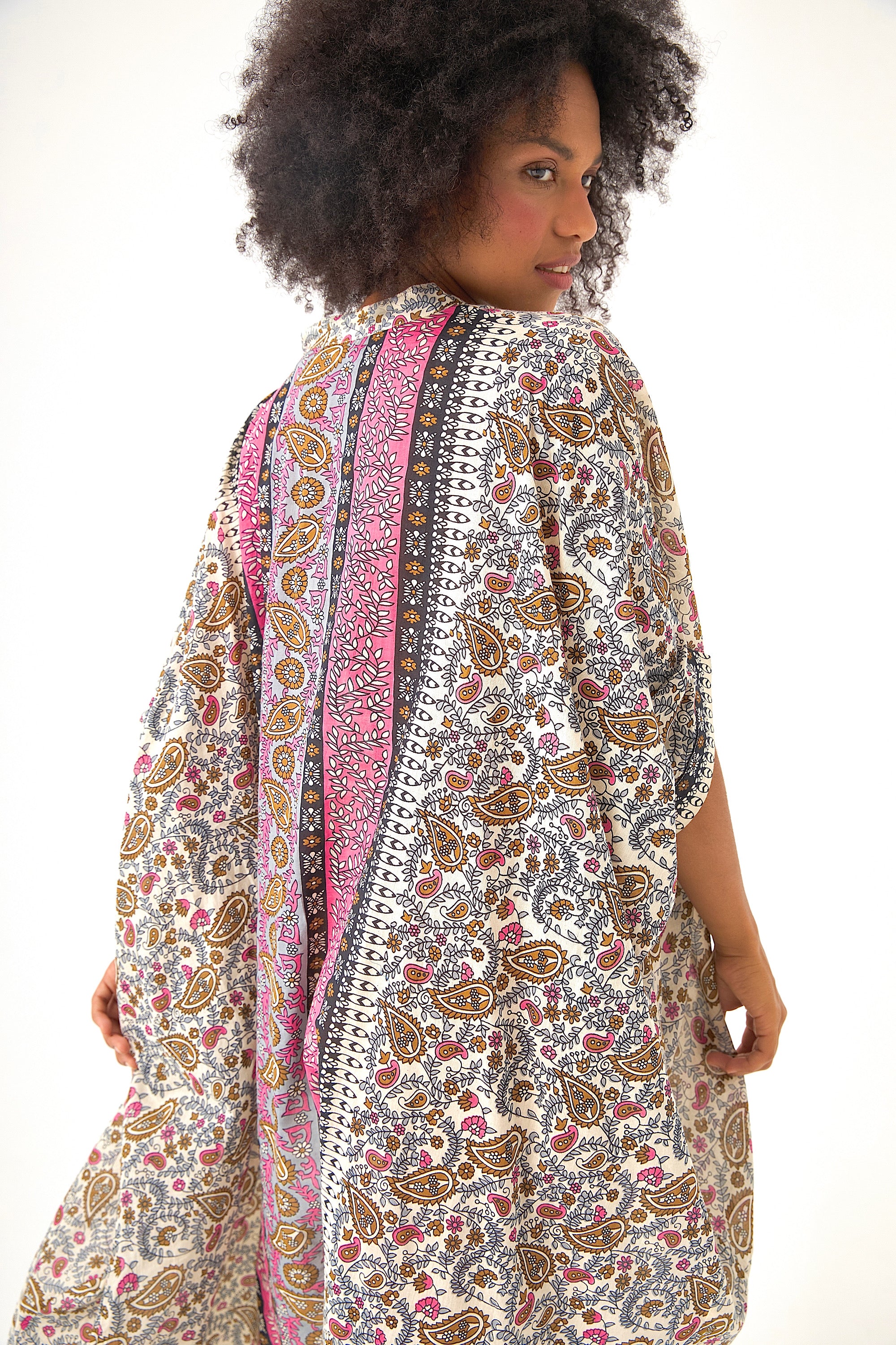 Chicosoleil Takumi robe kaftan rose mandala oversize
