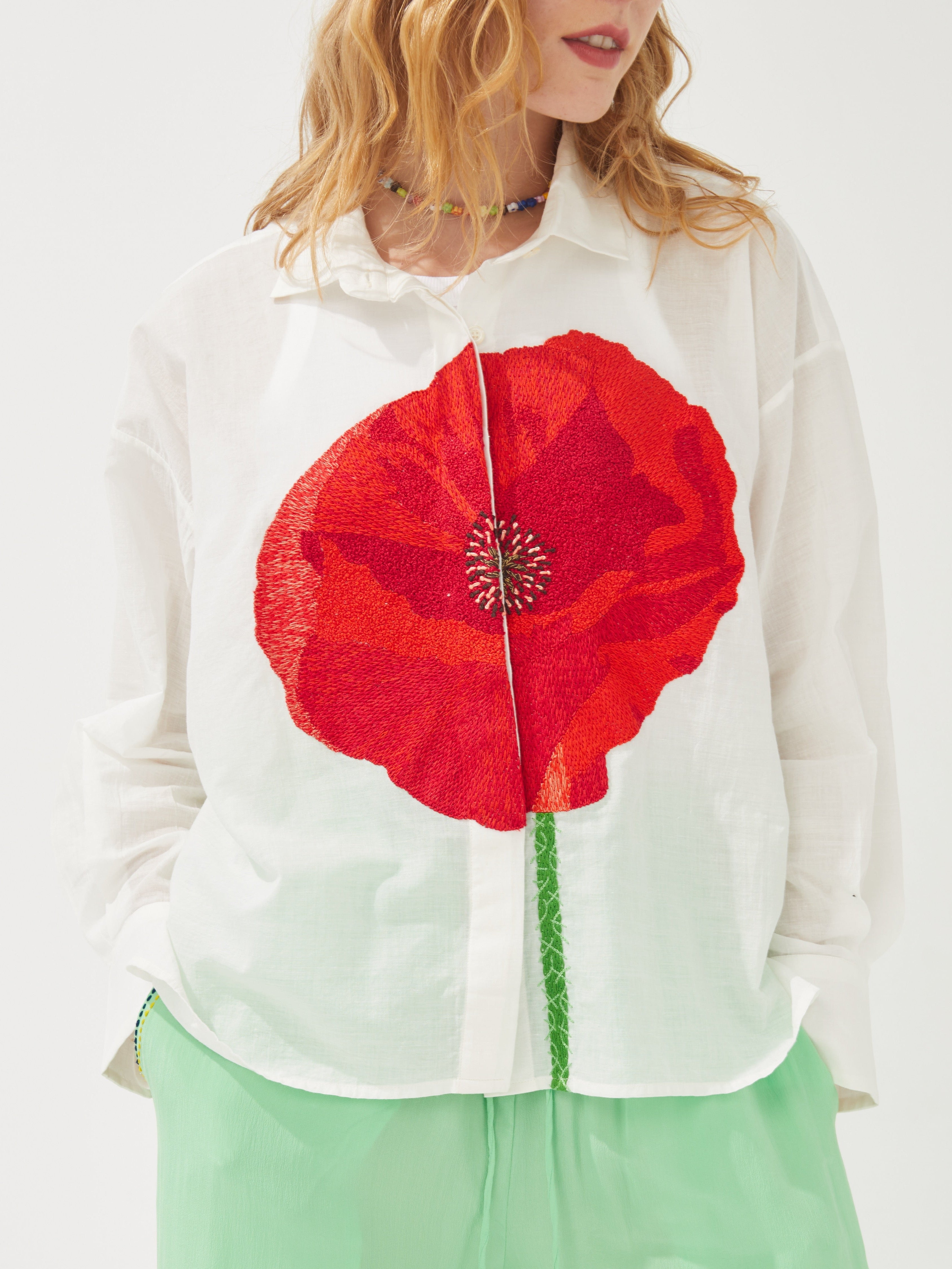 MII Les iconiques chemise Greta Coquelicot chemise coton XS à XL