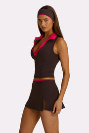 Oh Polly Bo+Tee débardeur truffle col zippé sport