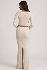 Oh Polly Vanda jupe maxi dentelle ivoire