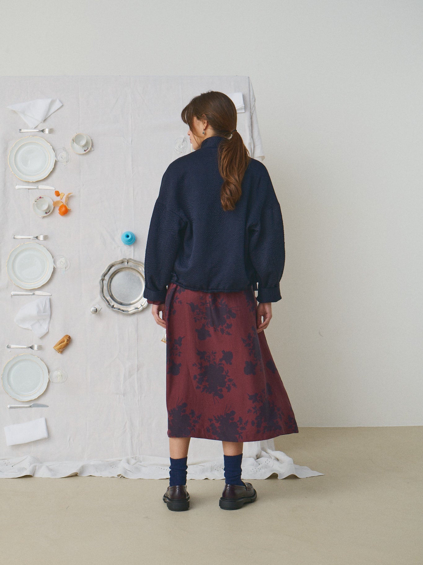 Mii à table Veste Liv Les Unis veste femme soie marine