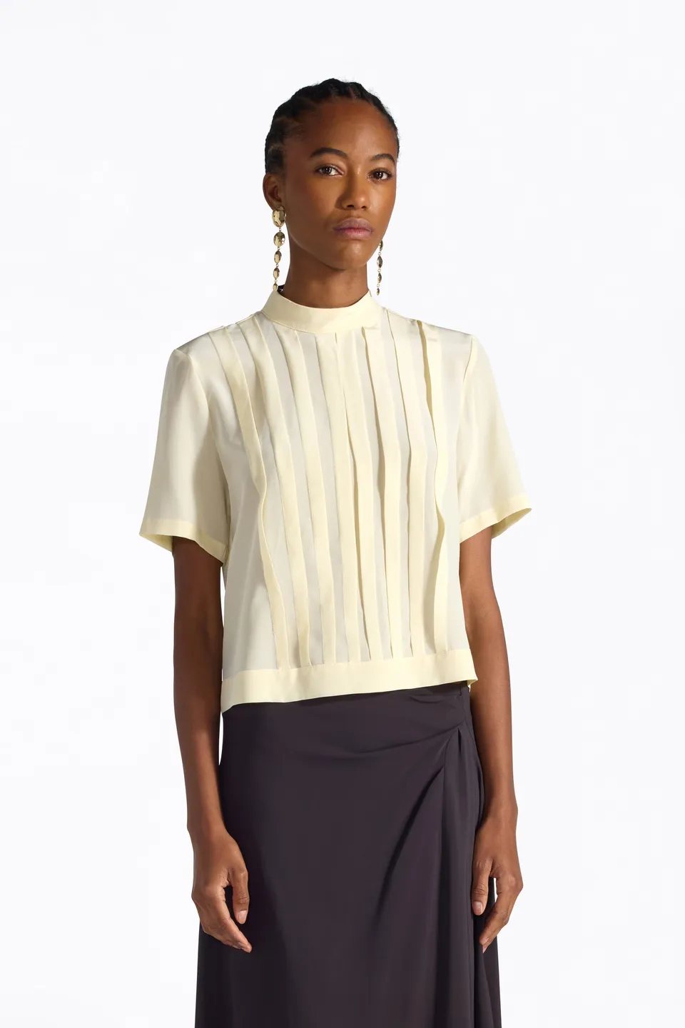 Liviana Conti Betty F6SS07 blouse soie Polline 100% soie