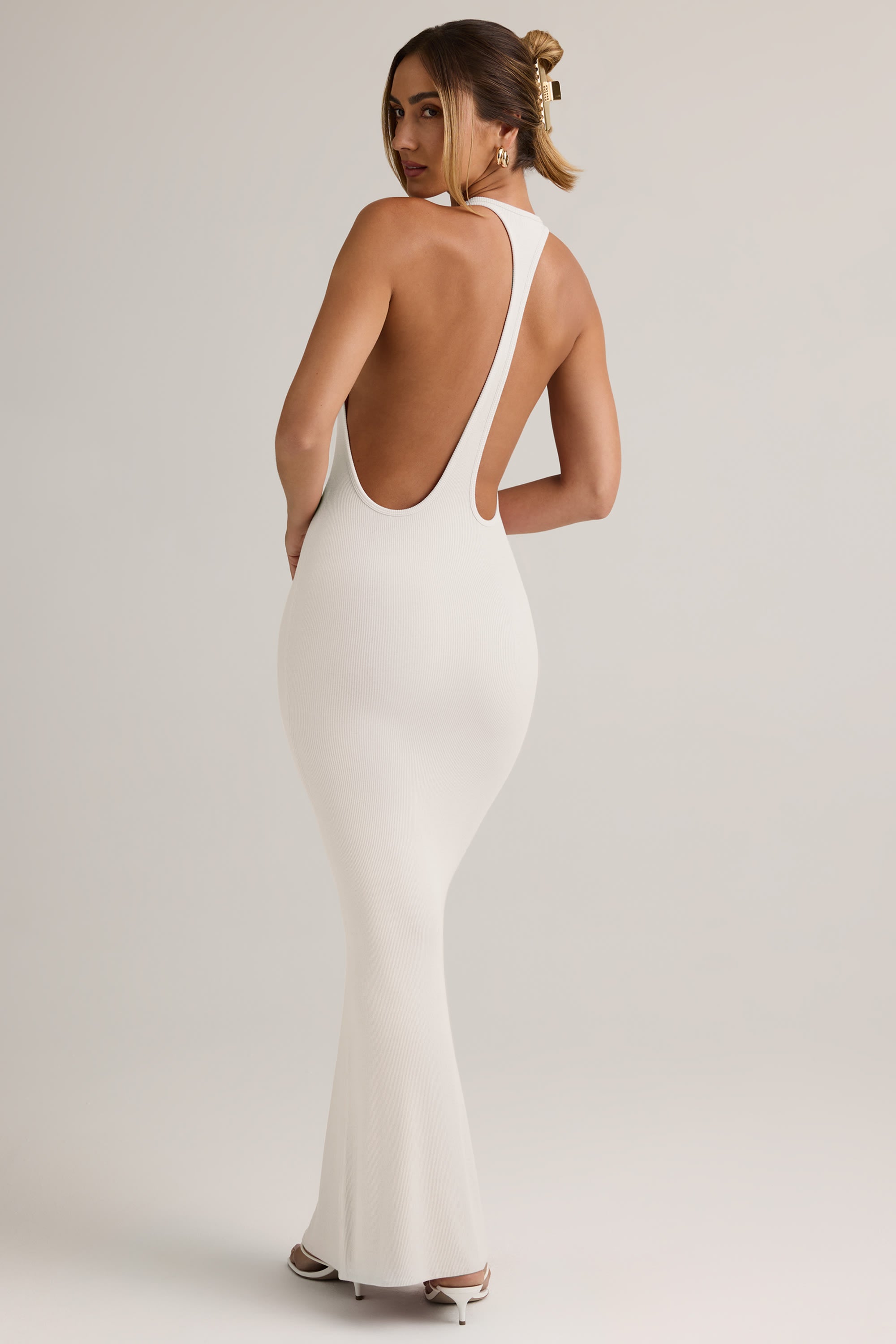 Oh Polly Imelda 14148 robe longue beige modal sirène