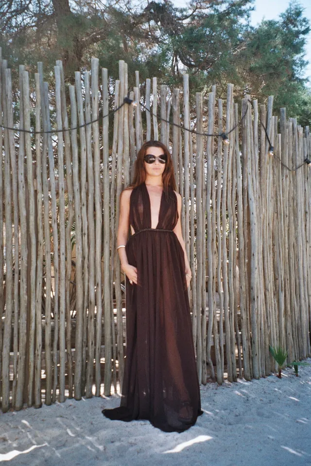 The Ethiquette Robes Calypso Brown robe mousseline marron XS-XL