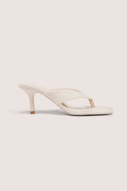 Oh Polly Sandales à Talon Tongs Avoine Bout Carré 8cm