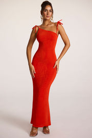 Oh Polly Noelia 7549 robe longue rouge feu dos nu
