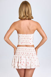 Oh Polly Nellary mini jupe rose imprimé taille basse