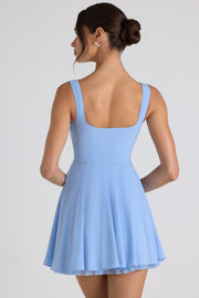 Oh Polly Nanisca 8285 mini robe bleu ciel georgette ajourée