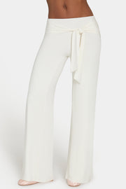 Oh Polly ButterCloud Tie-Waist Pantalon Large Coconut