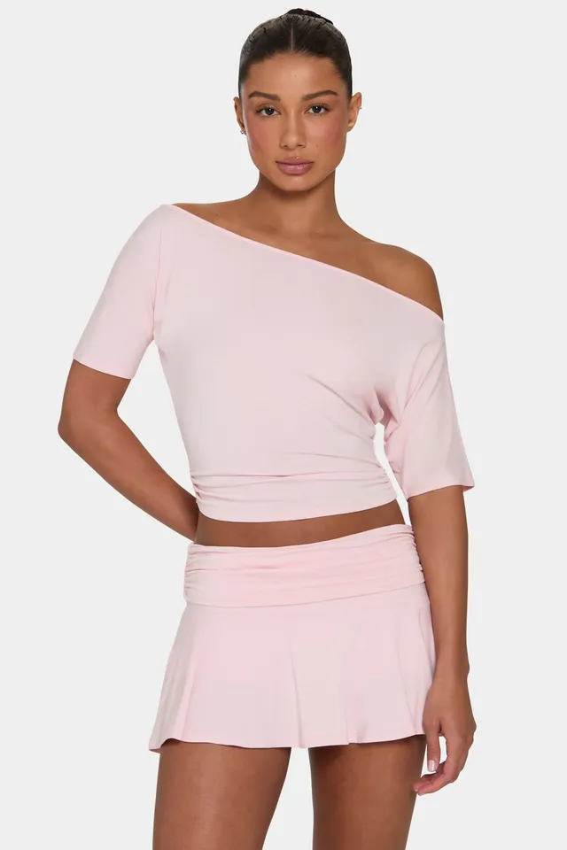 Oh Polly ButterCloud Top Épaules Dénudées Blush haut