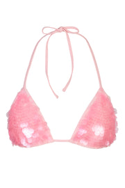 Oh Polly Swim haut bikini Leil rose sequins