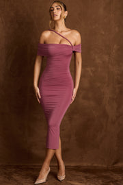 Oh Polly Dresses 11685 robe midaxi bodycon marron Rose Brown