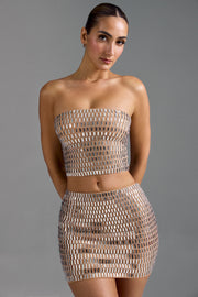 Oh Polly Adaia micro mini jupe amande strass