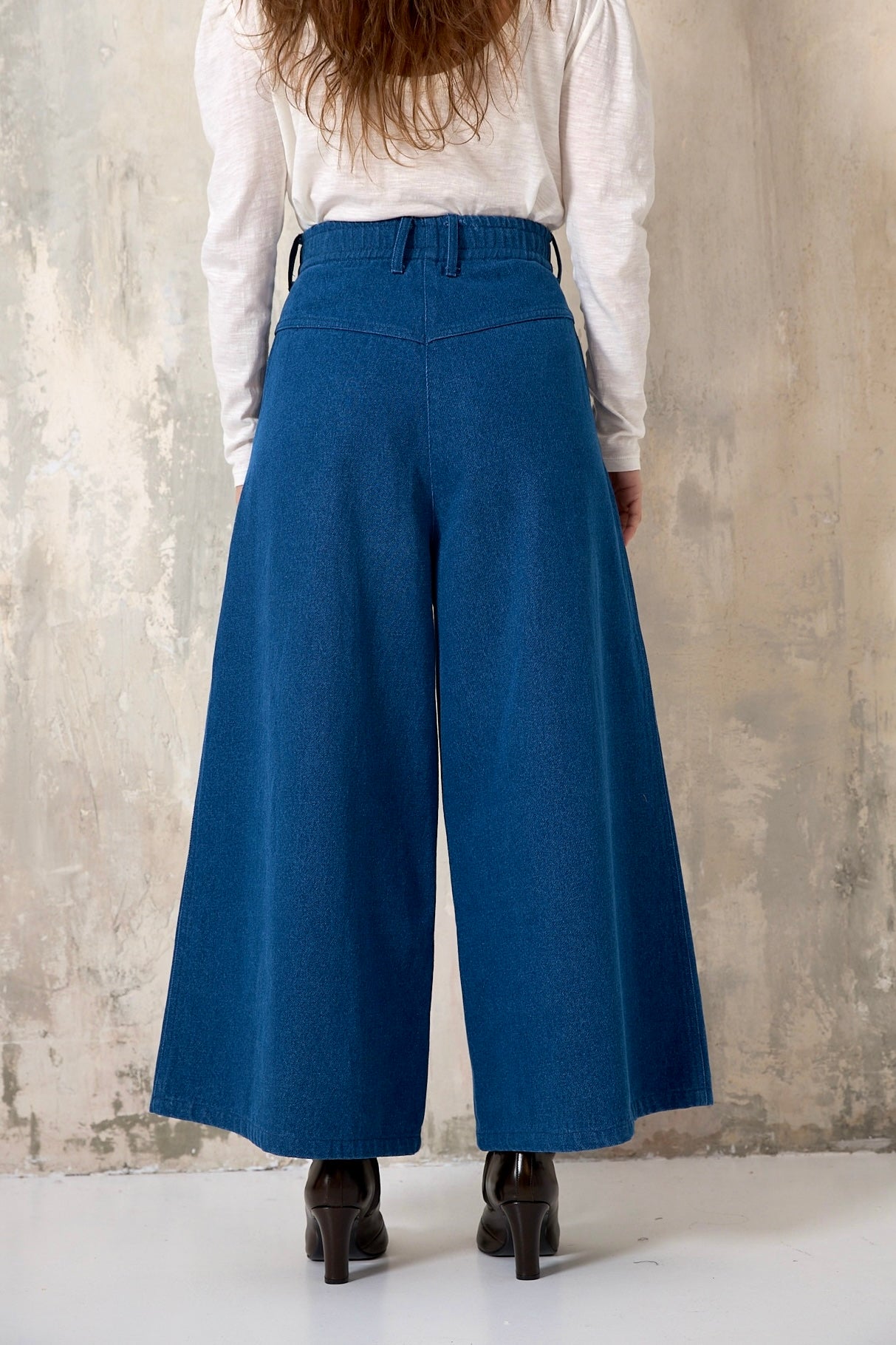 Chicosoleil Mato pantalon large bleu denim 100% coton