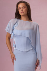 Oh Polly Velina cape chiffon bleu ciel taille unique