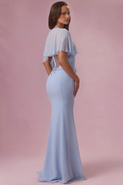 Oh Polly Velina cape chiffon bleu ciel taille unique