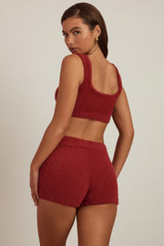 Oh Polly Gulisa mini short rouge maille duveteuse