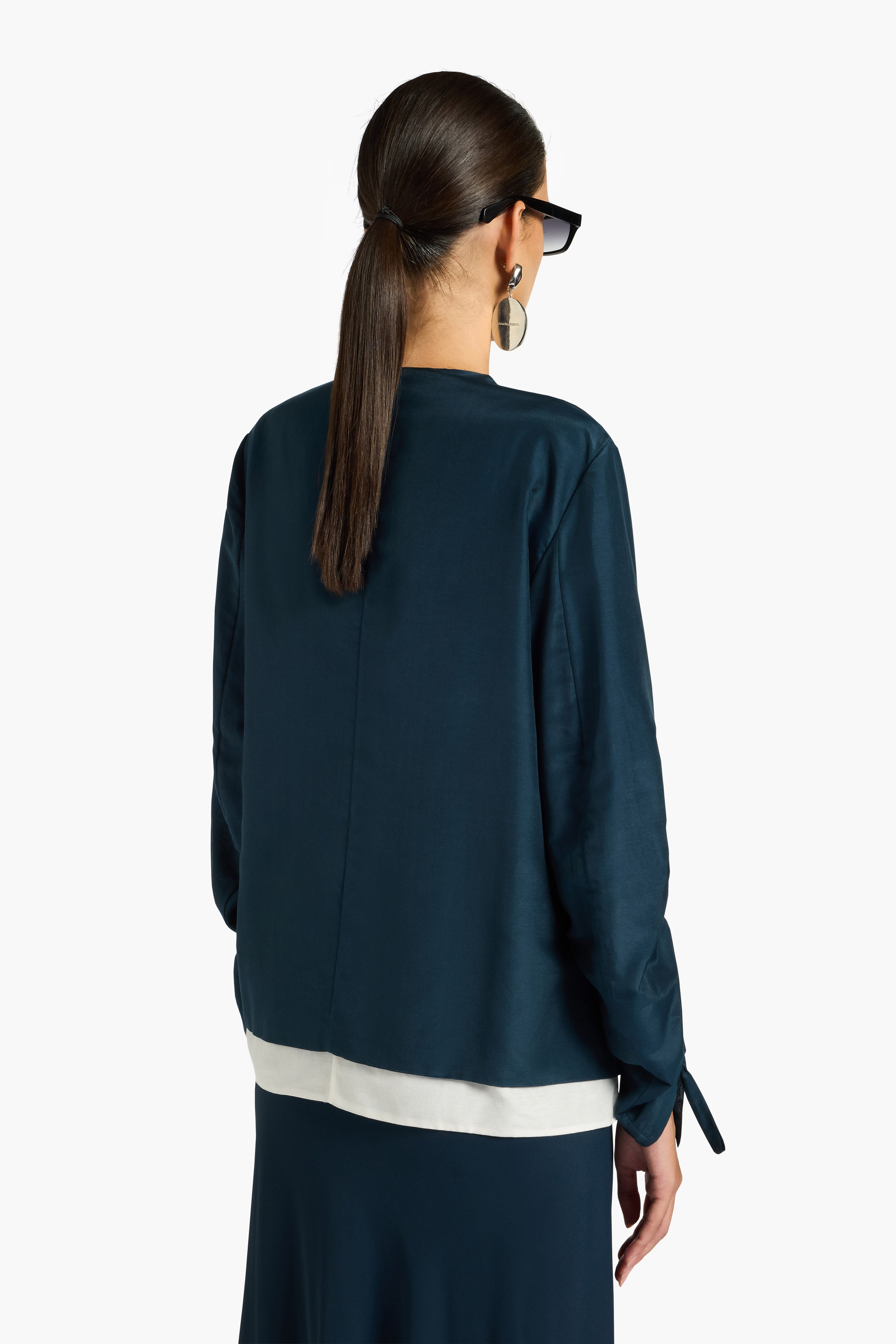 Liviana Conti Eston blazer bicolore coton-soie