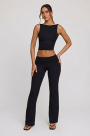 Oh Polly Tops Wren crop top col montant noir