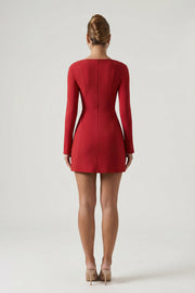 Oh Polly Dresses Corinne 13451 robe mini trapèze rouge poches