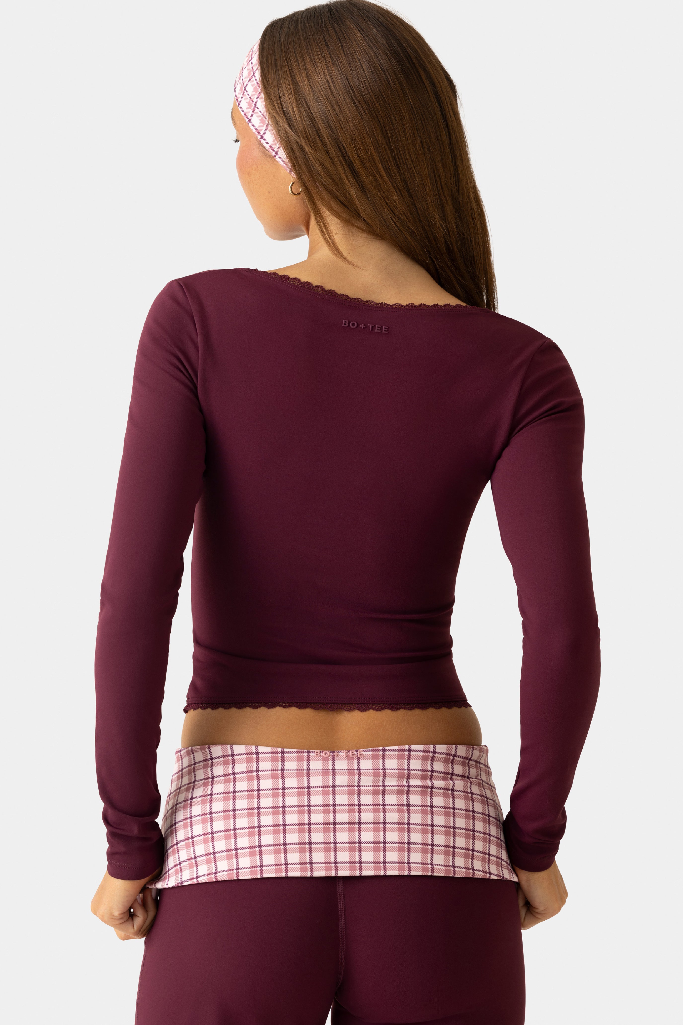 Oh Polly Bo+Tee Active Top haut sport prune