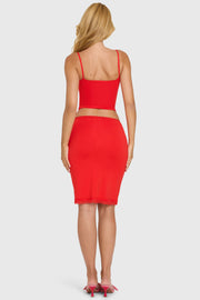Oh Polly Lenea Jupe Midi Cherry modal dentelle