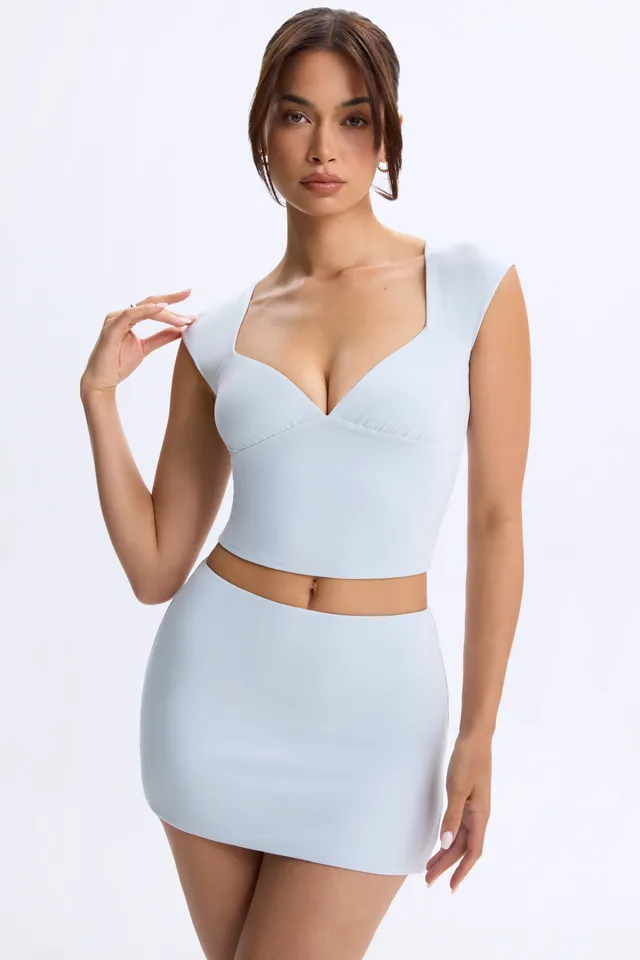 Oh Polly Lyra 9940 jupe bleu dusty micro mini modal