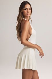 Oh Polly Brooke Mini robe halter modal blanc short