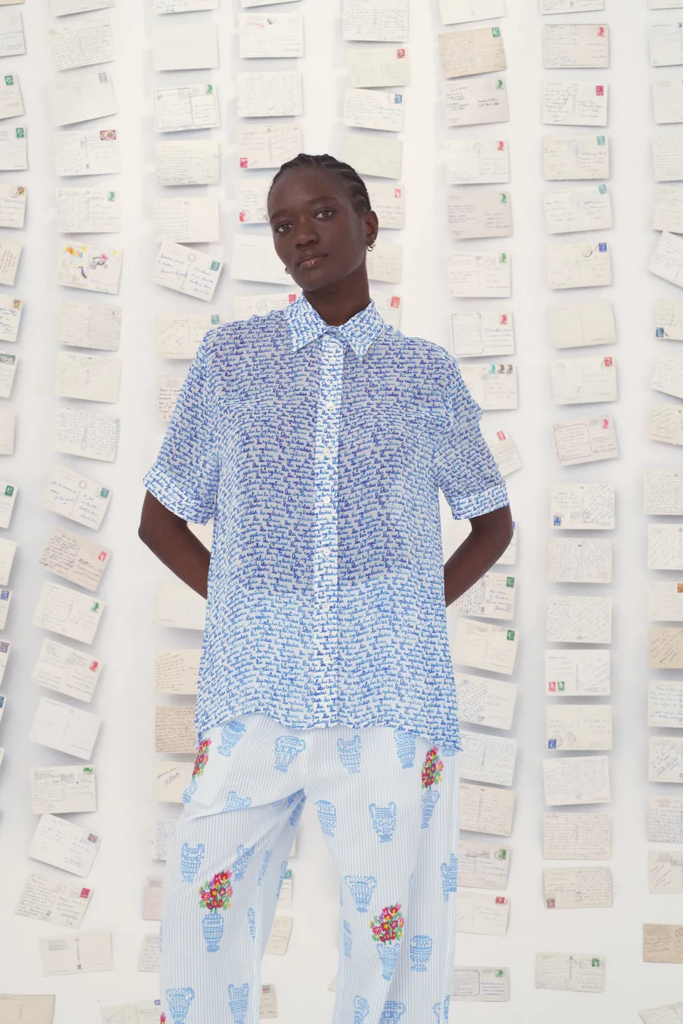 MII Mii en carte postale Chemise Karine soie Cyclades