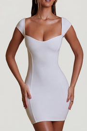 Oh Polly Dresses Meli robe mini blanche bodycon modal