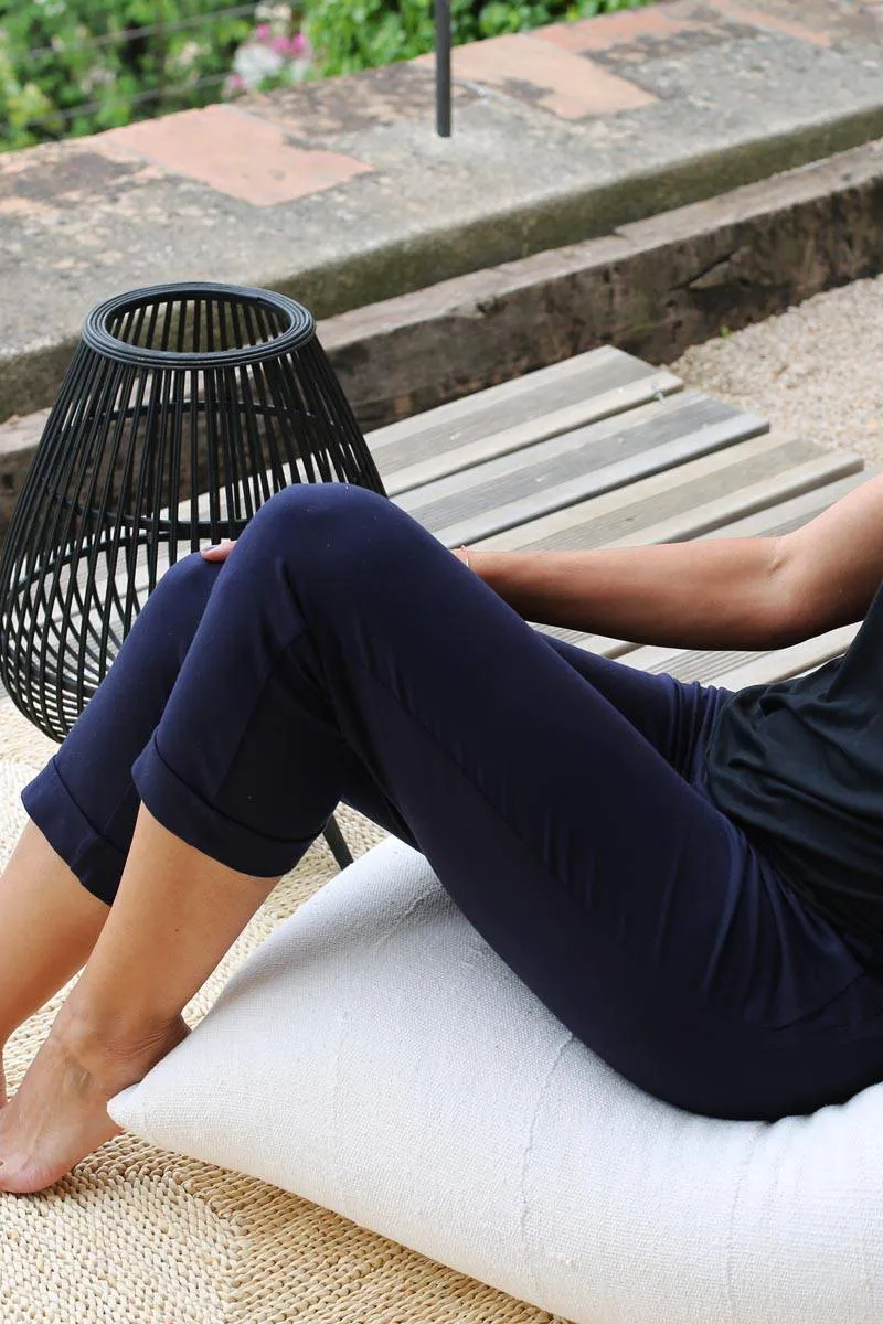 Thelma & Rose Léo pantalon carotte noir jersey taille 34-44